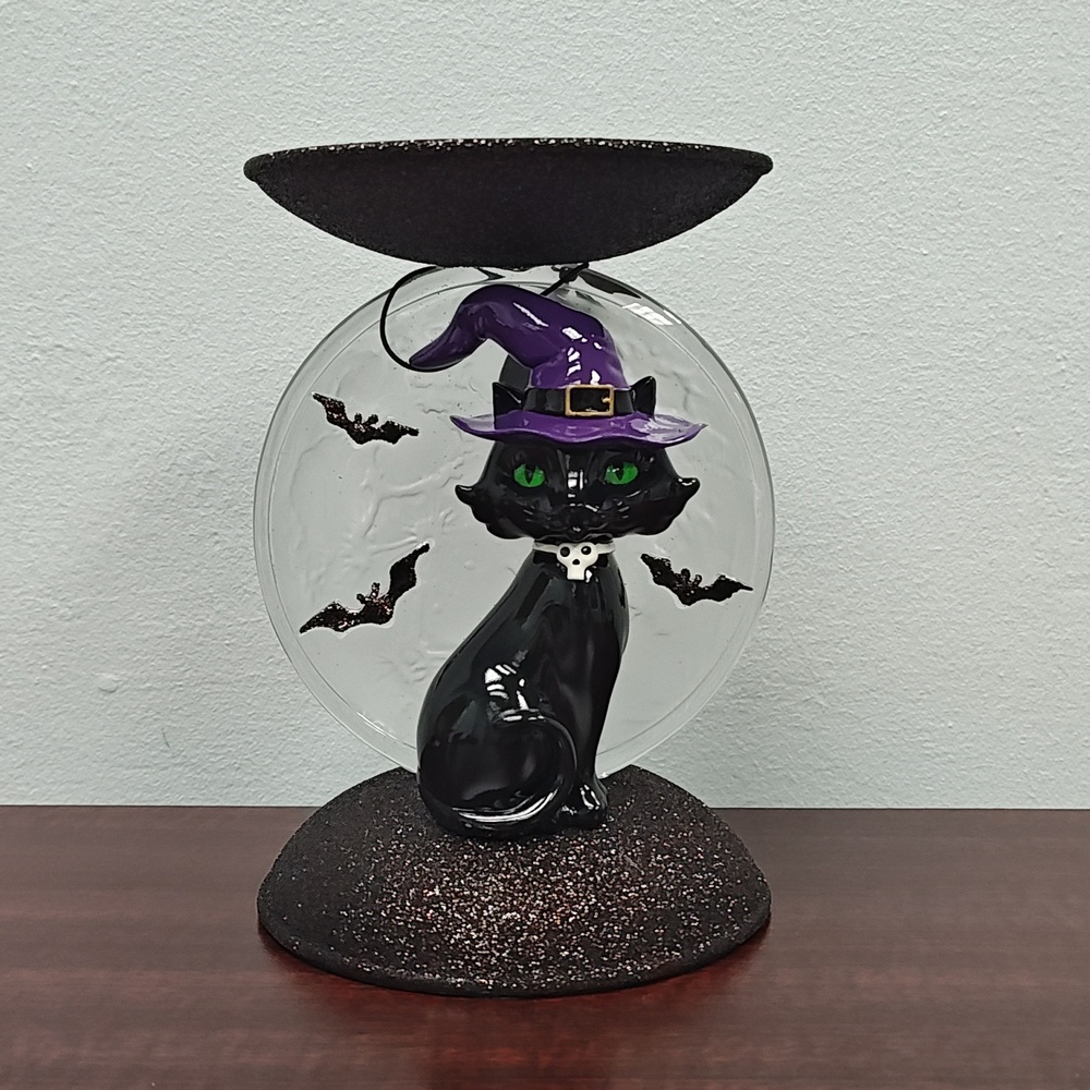 Bath & Body Works LIGHT UP CAT & MOON PEDESTAL 3-Wick Candle Holder